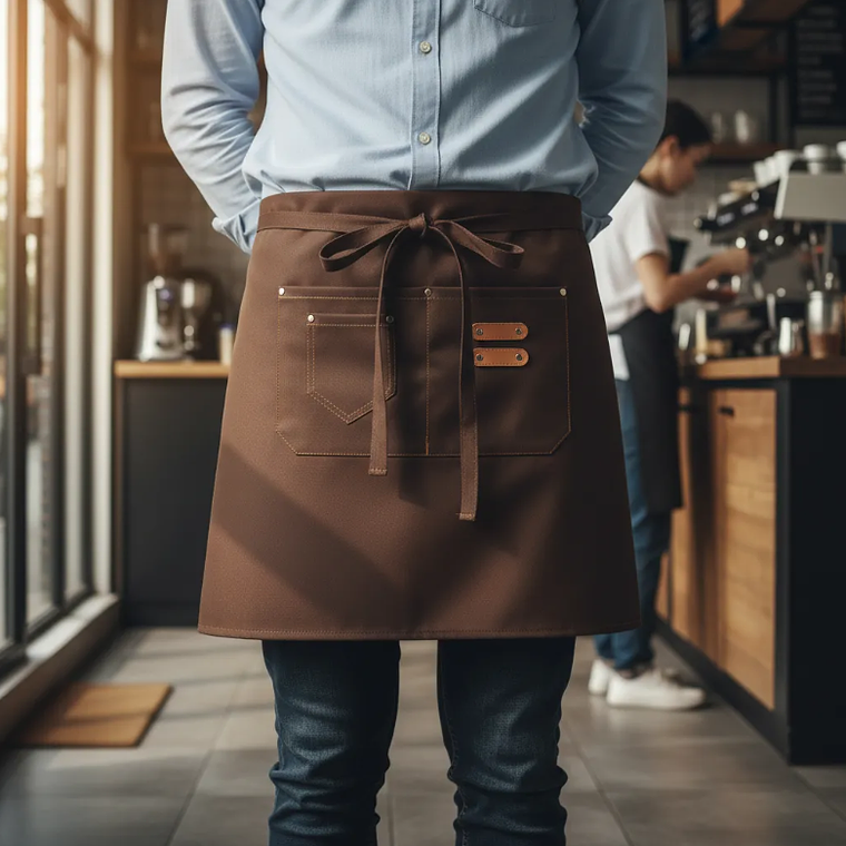 Delantal de cintura barista con bolsillos 3