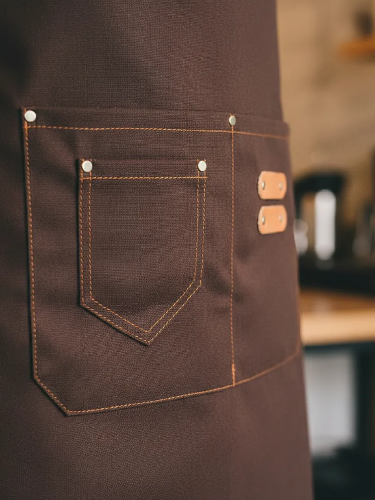 Delantal de cintura barista con bolsillos 4