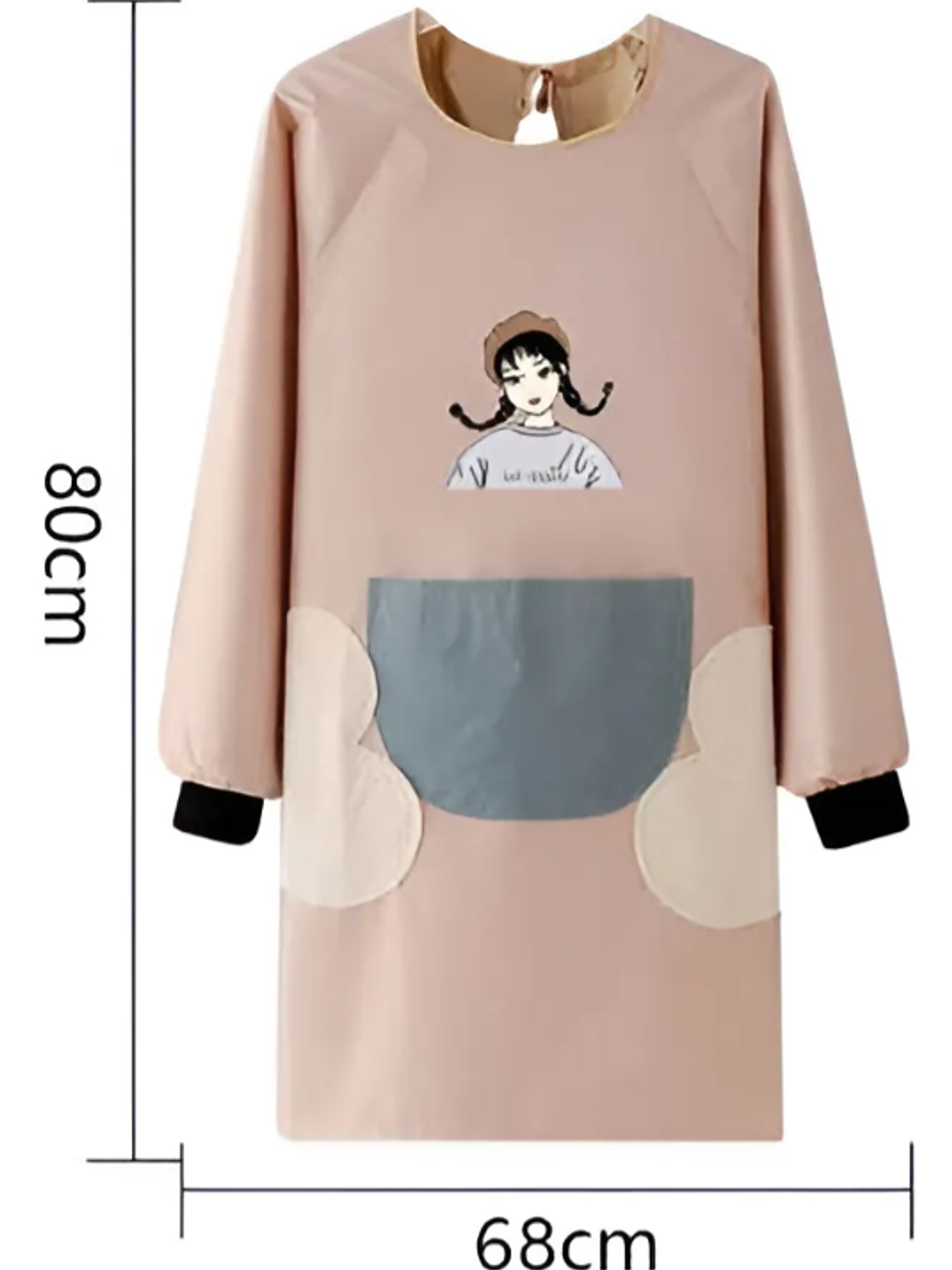 Delantal de cocina impermeable con mangas largas y bolsillo 3