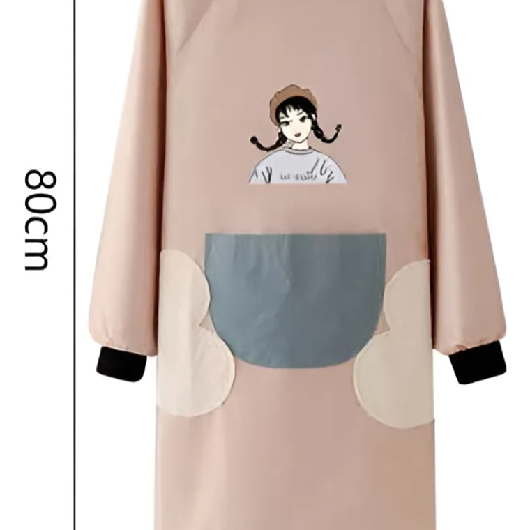 Delantal de cocina impermeable con mangas largas y bolsillo 3