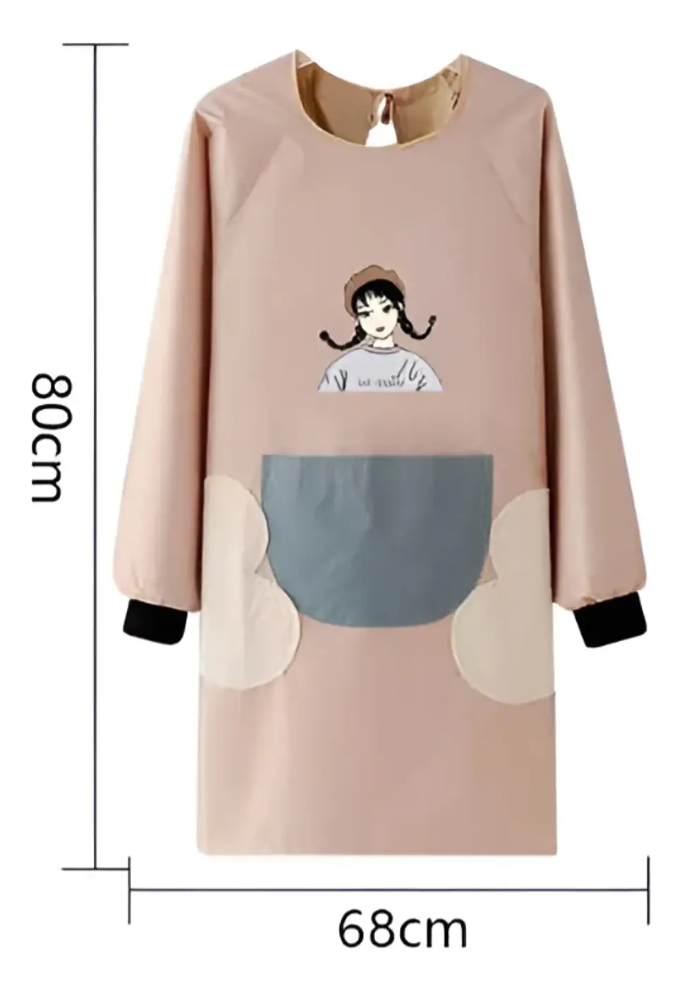 Delantal de cocina impermeable con mangas largas y bolsillo 3