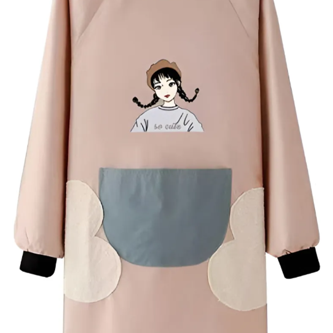 Delantal de cocina impermeable con mangas largas y bolsillo 4