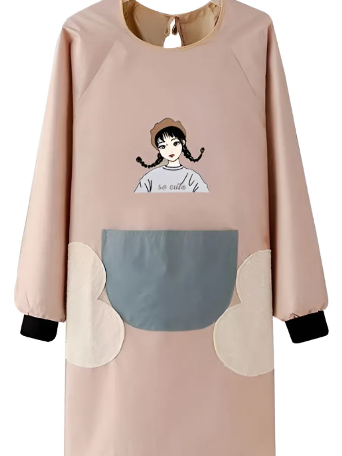 Delantal de cocina impermeable con mangas largas y bolsillo 4