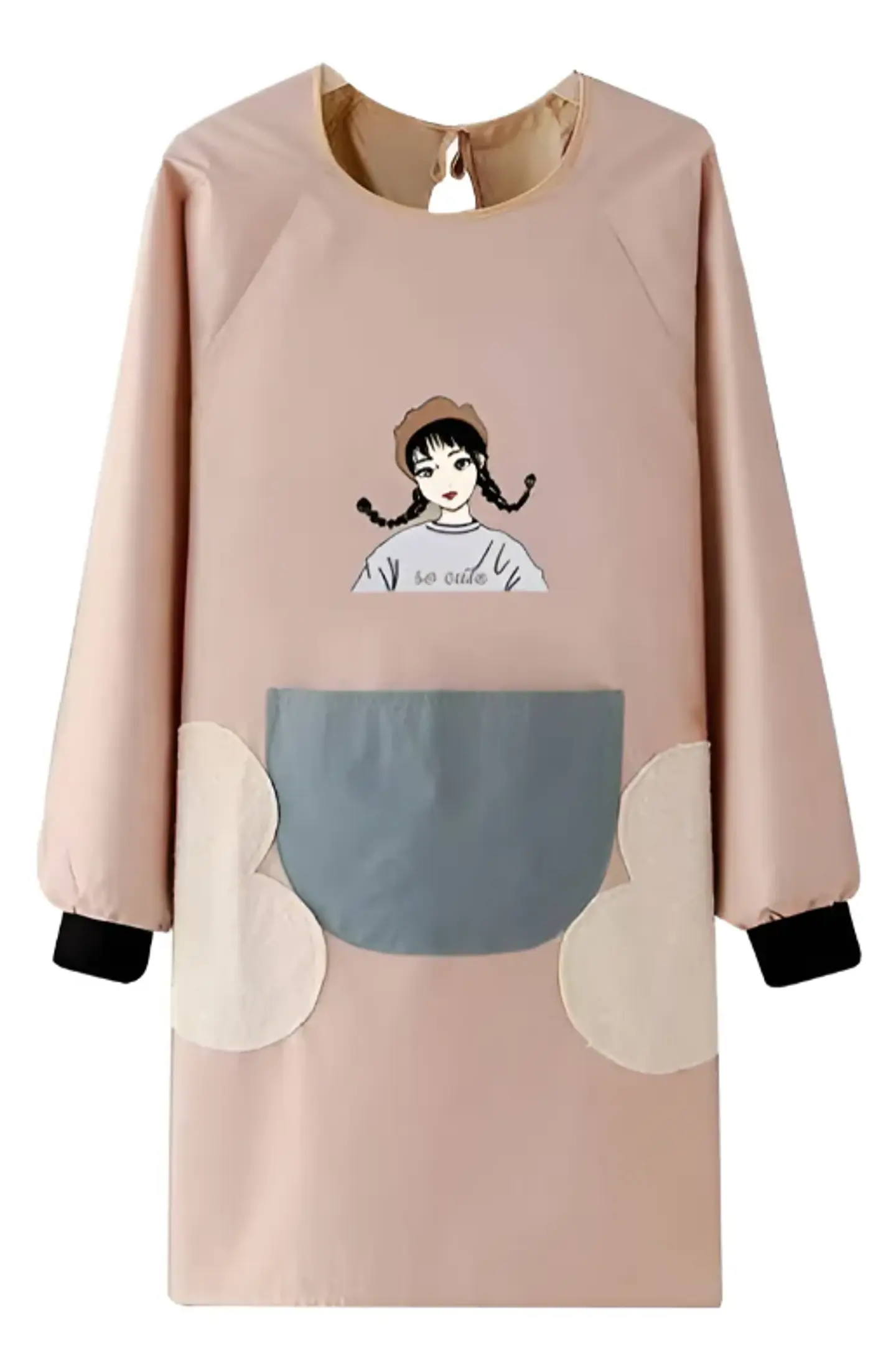 Delantal de cocina impermeable con mangas largas y bolsillo 4