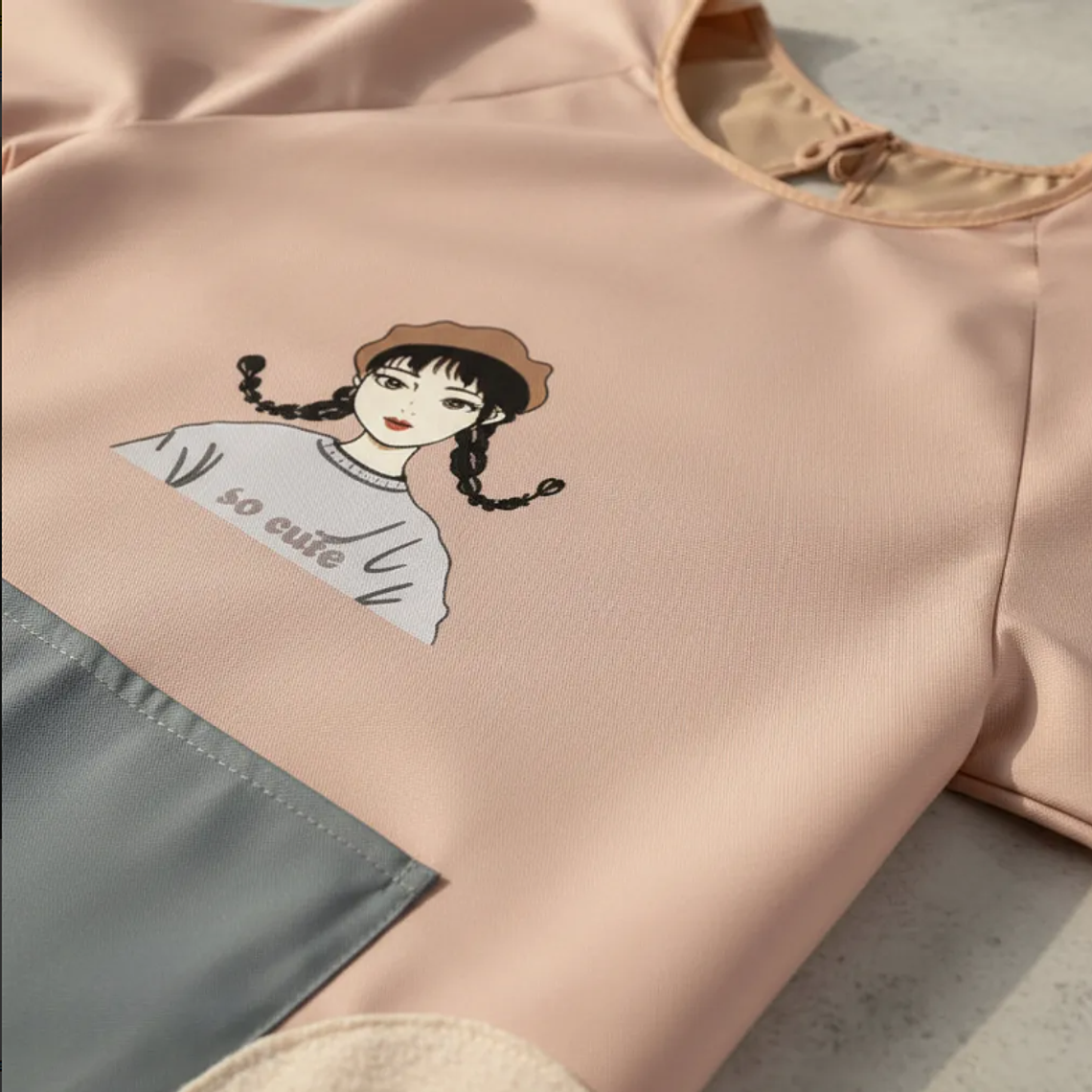 Delantal de cocina impermeable con mangas largas y bolsillo 6