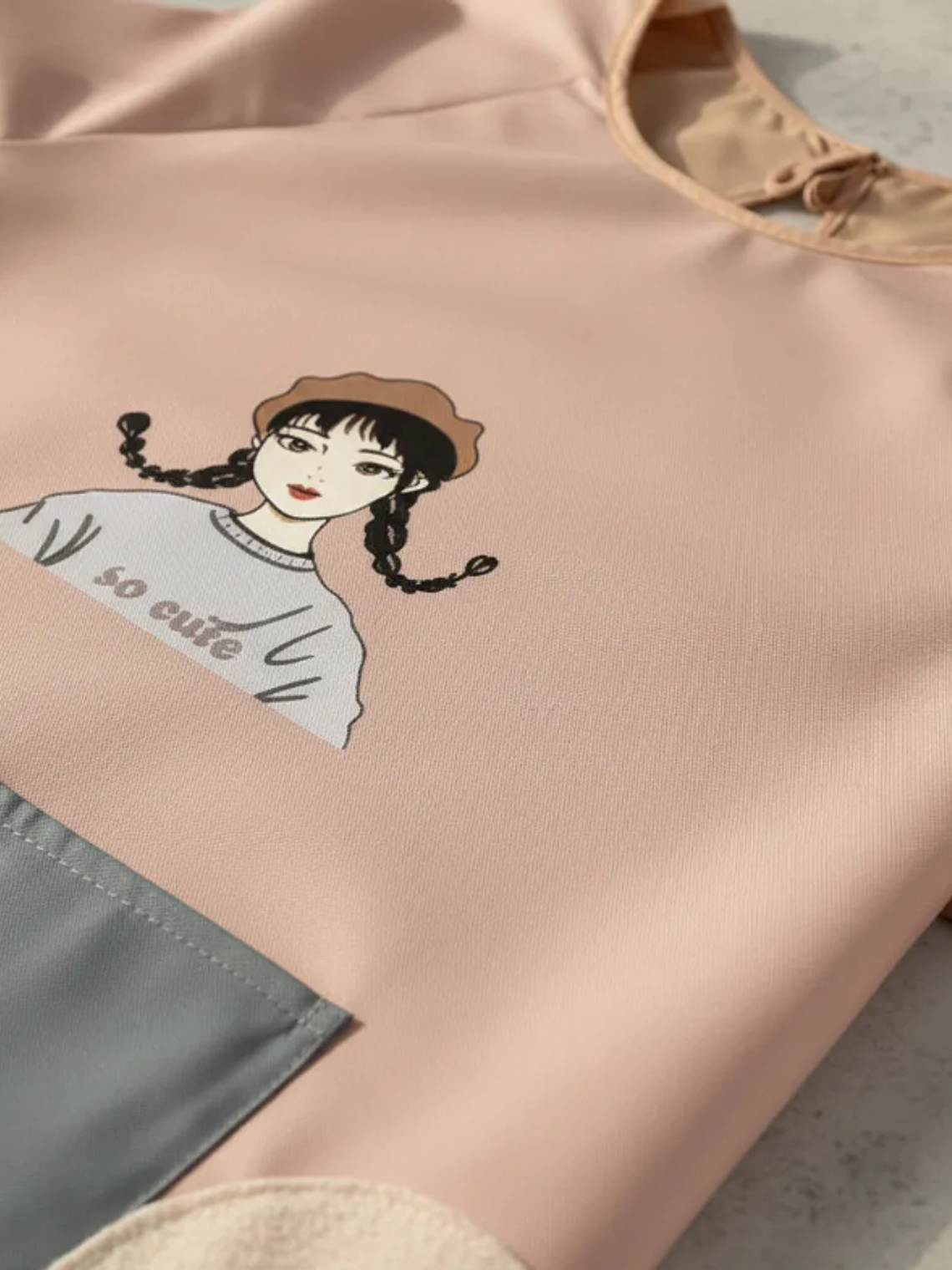 Delantal de cocina impermeable con mangas largas y bolsillo 6