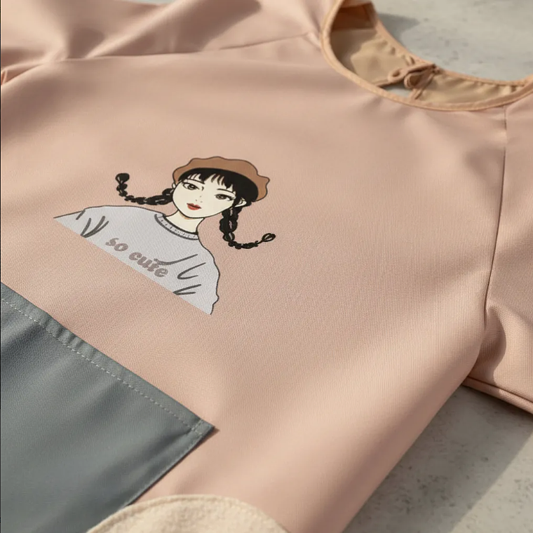 Delantal de cocina impermeable con mangas largas y bolsillo 6