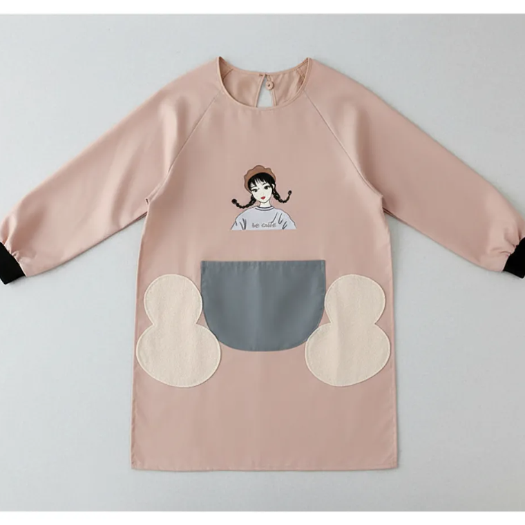 Delantal de cocina impermeable con mangas largas y bolsillo 1