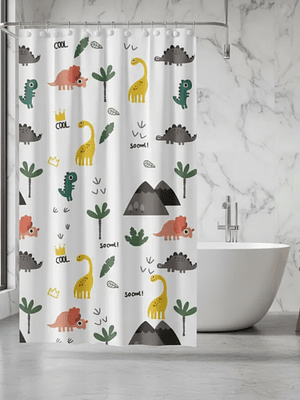 cortina de baño con diseño de dinosaurios 