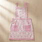 Delantal De Cocina Floreado Rosado Cuadrillé Con Bolsillos - Miniatura 5