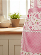 Delantal De Cocina Floreado Rosado Cuadrillé Con Bolsillos - Miniatura 7
