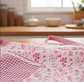 Delantal De Cocina Floreado Rosado Cuadrillé Con Bolsillos - Miniatura 8