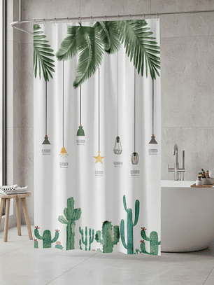 cortina de baño diseño de hojas de candelabros 