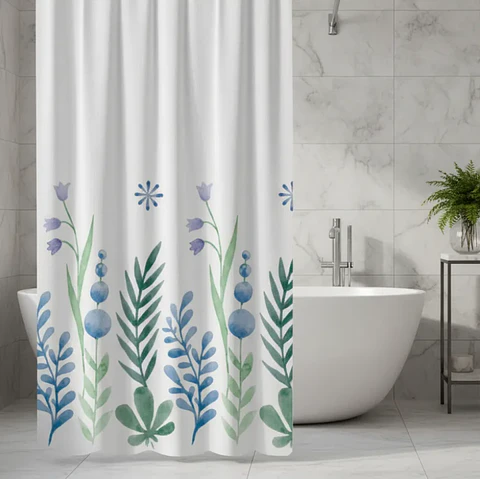 cortina de baño diseño de flores 