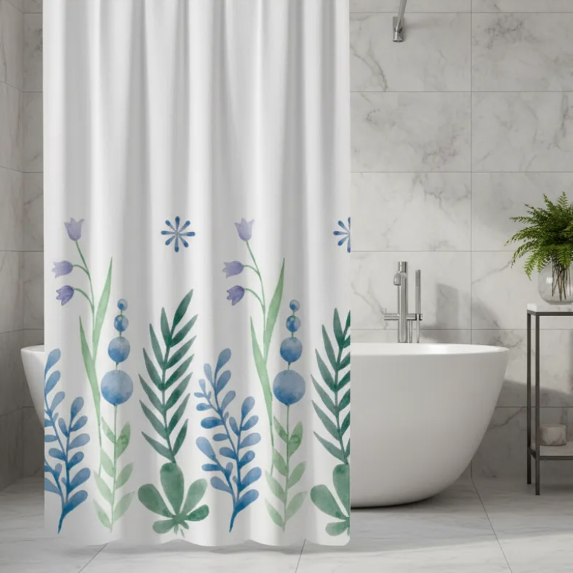 cortina de baño diseño de flores  1