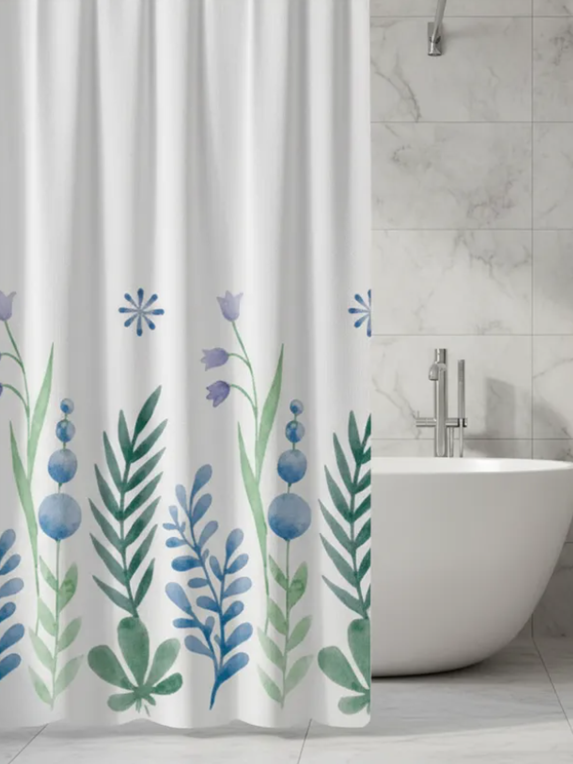 cortina de baño diseño de flores  1