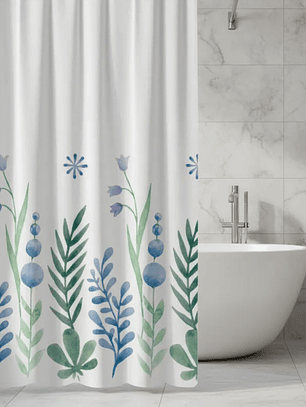 cortina de baño diseño de flores 
