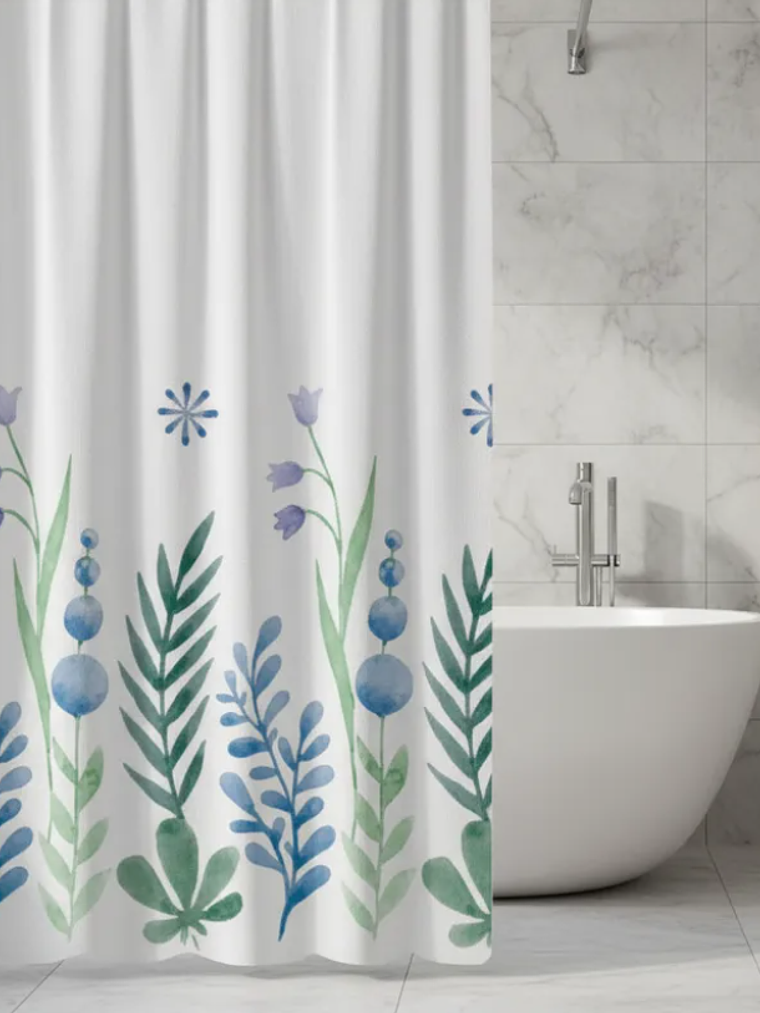 cortina de baño diseño de flores  1