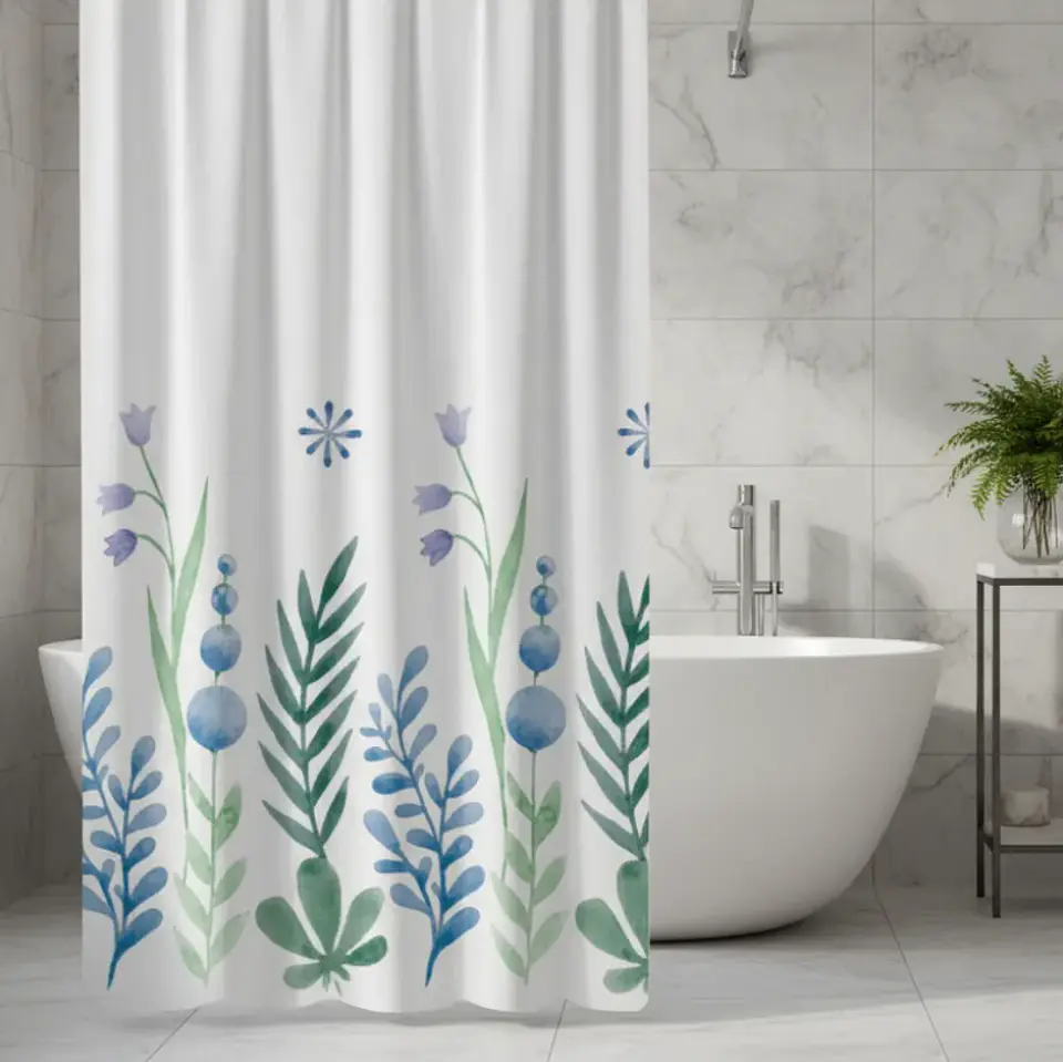 cortina de baño diseño de flores  1
