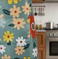 Delantal Cocina Impermeable Flores Ajustable Bolsillo - Miniatura 5