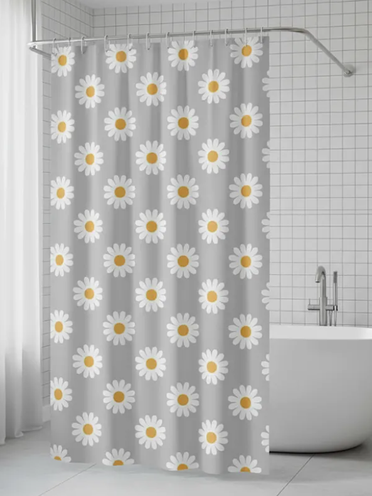 cortina de baño con diseño de flores  1