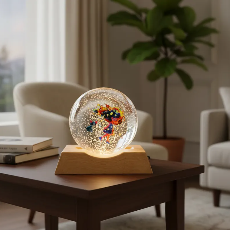 Esfera de cristal led de niña 1