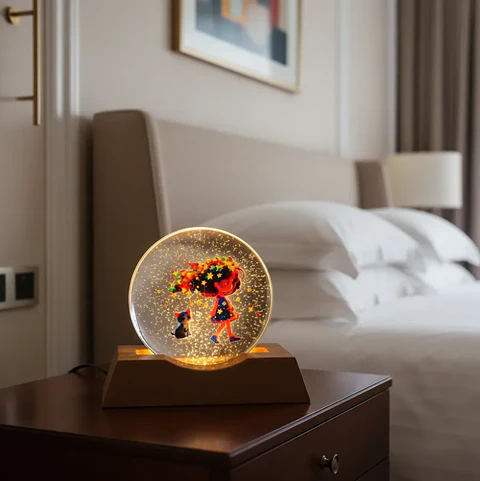Esfera de cristal led de niña