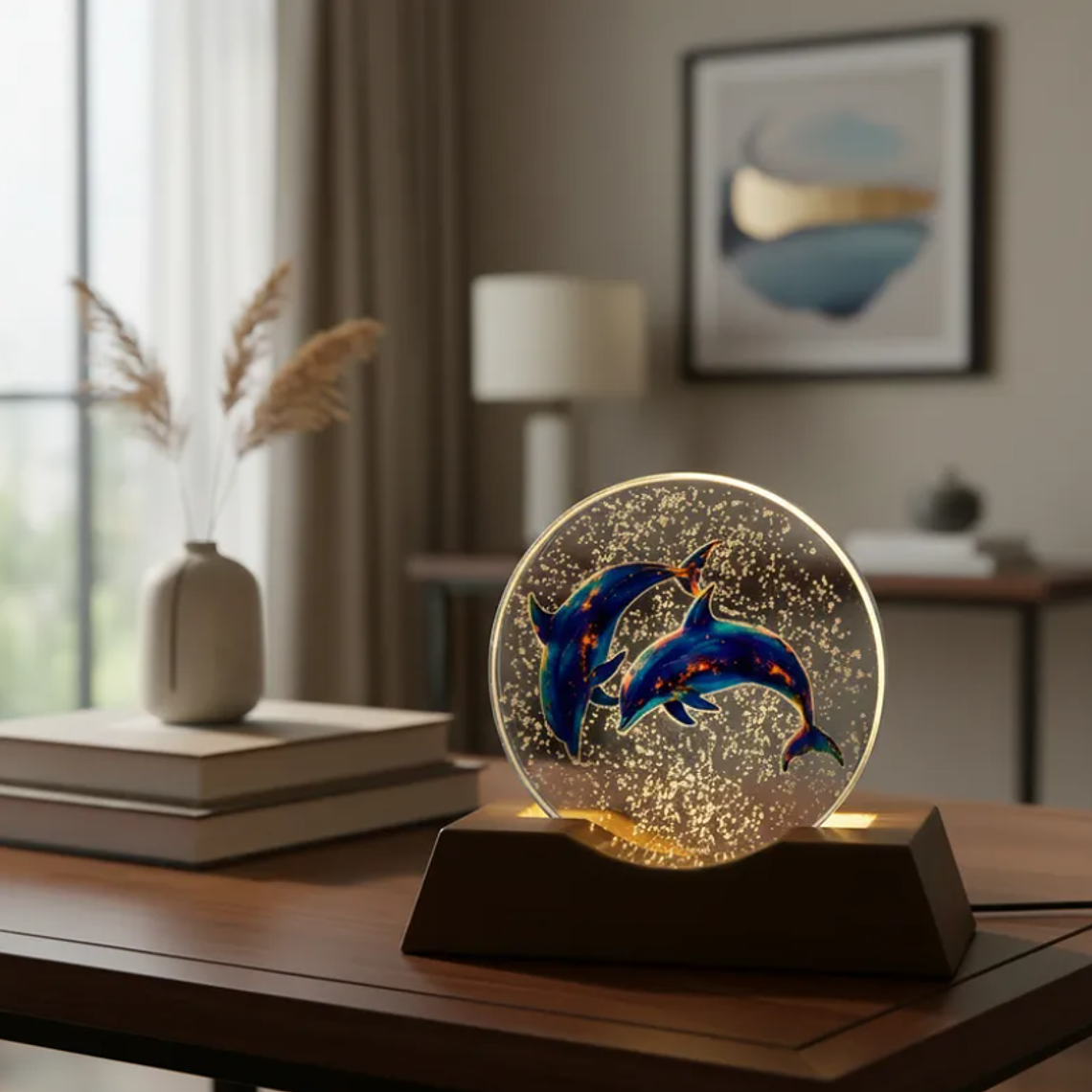 Esfera de cristal led de delfin 1