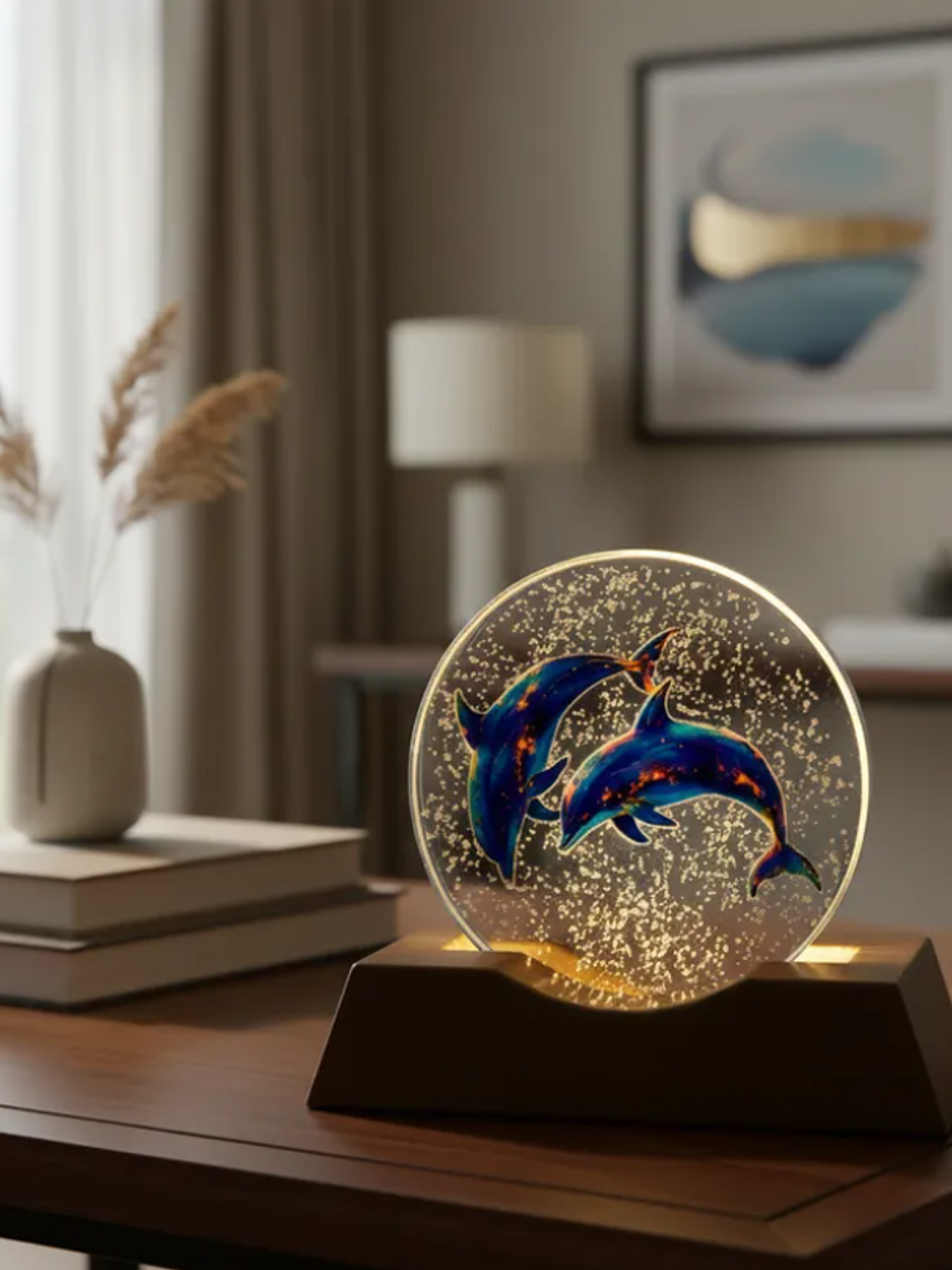 Esfera de cristal led de delfin 1