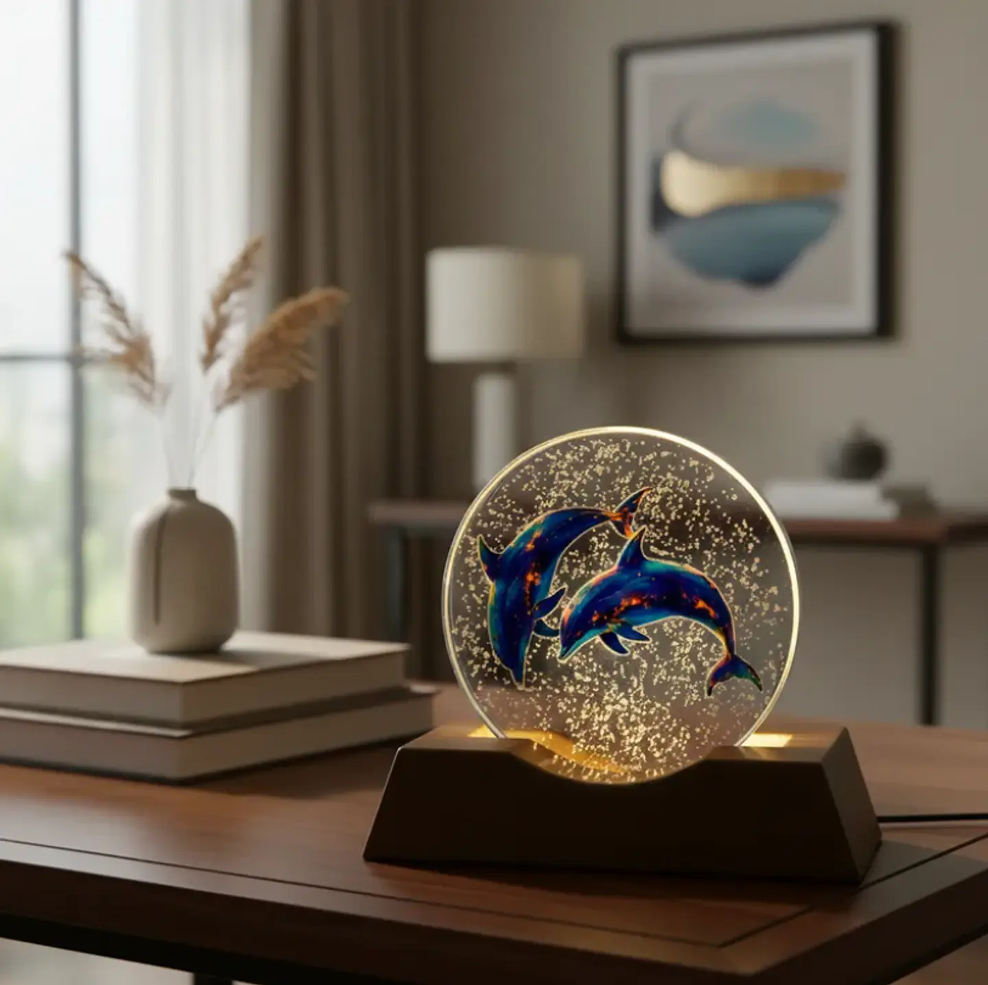 Esfera de cristal led de delfin 1