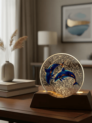 Esfera de cristal led de delfin