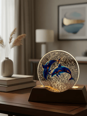 Esfera de cristal led de delfin