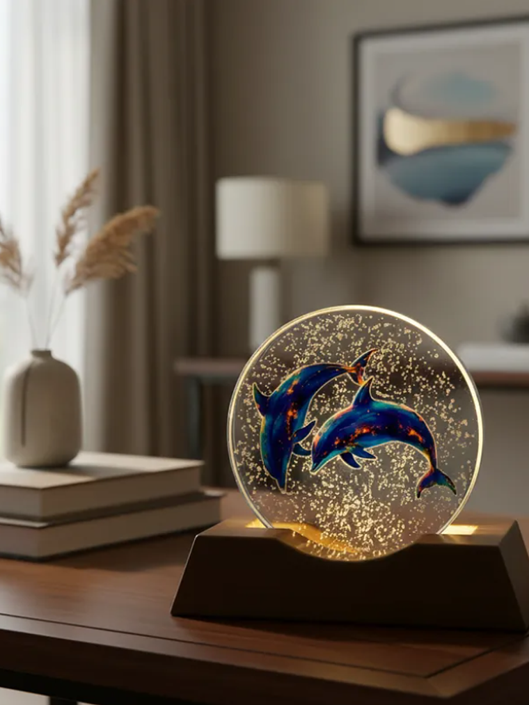 Esfera de cristal led de delfin 1