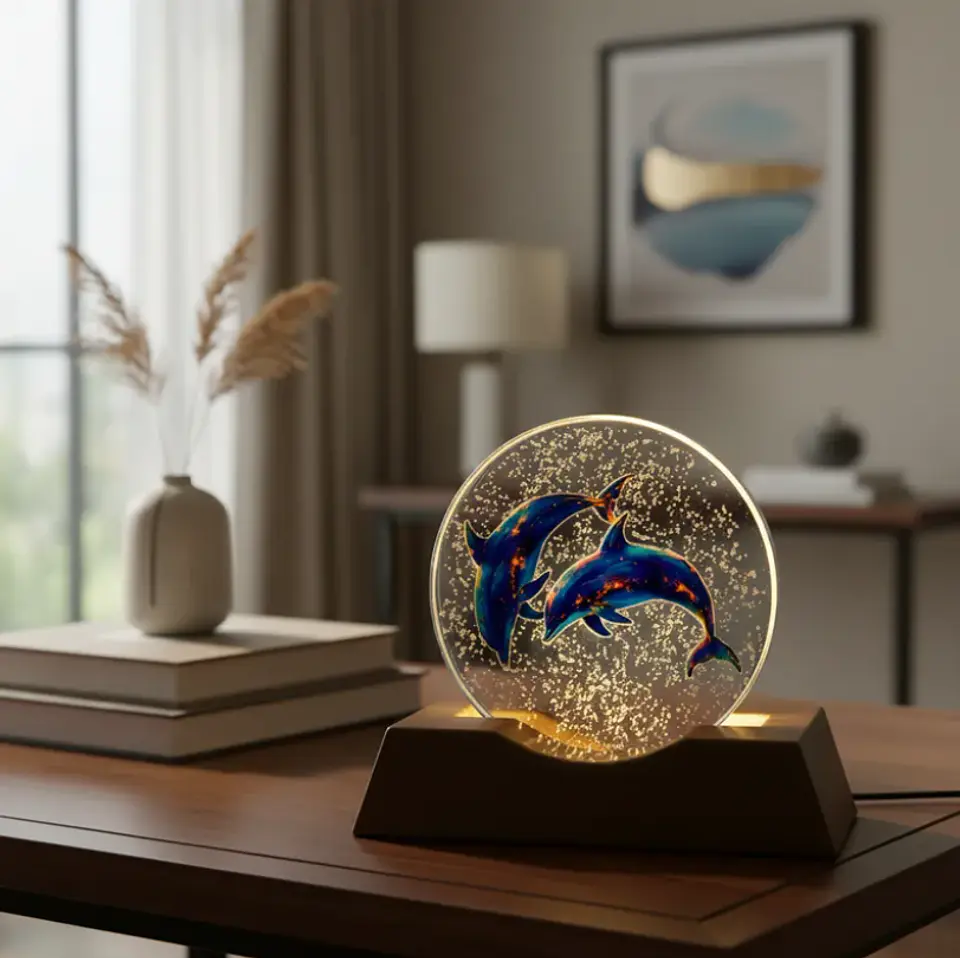Esfera de cristal led de delfin 1