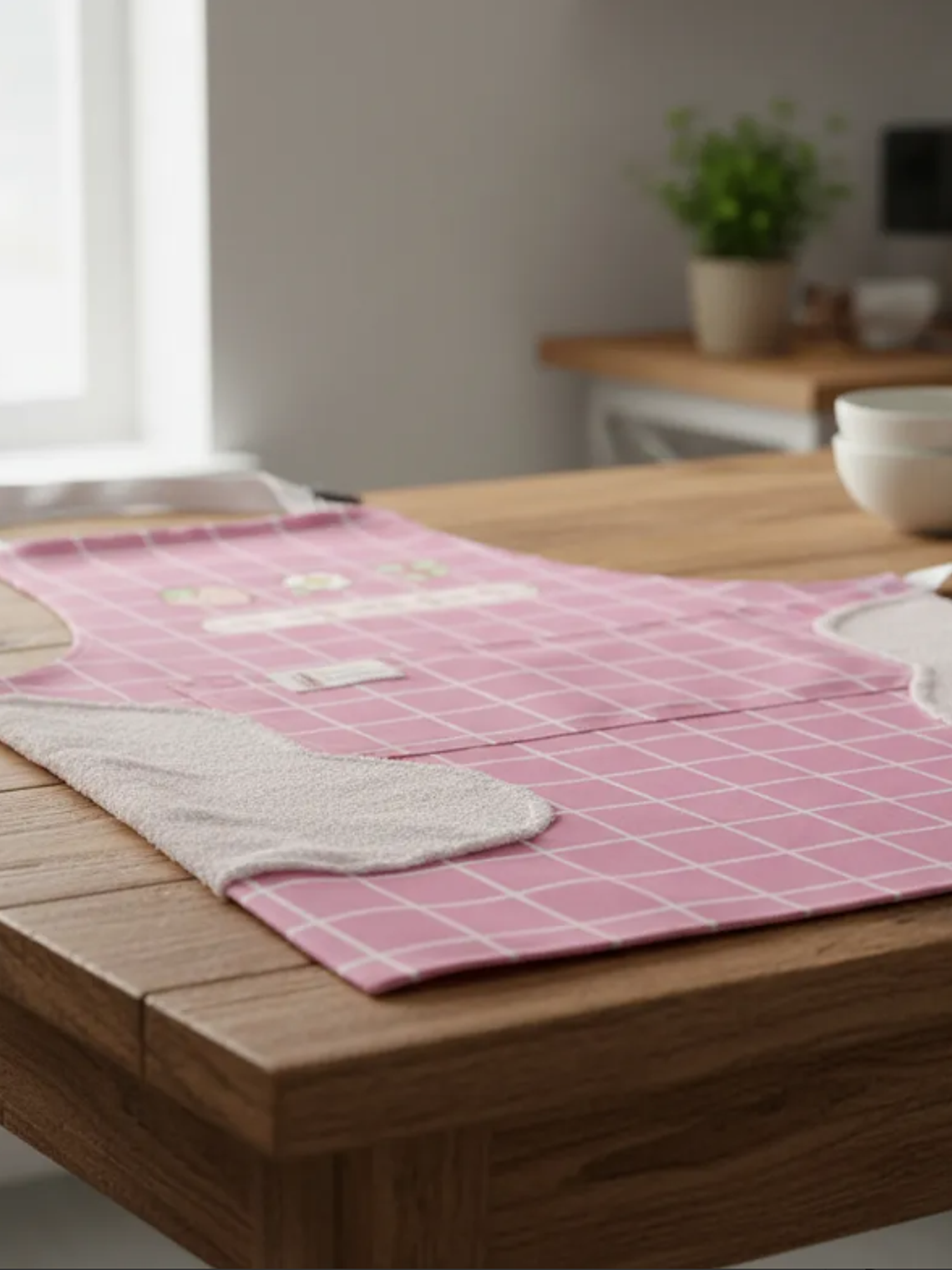 Delantal de cocina con diseño coreano y seca manos 6