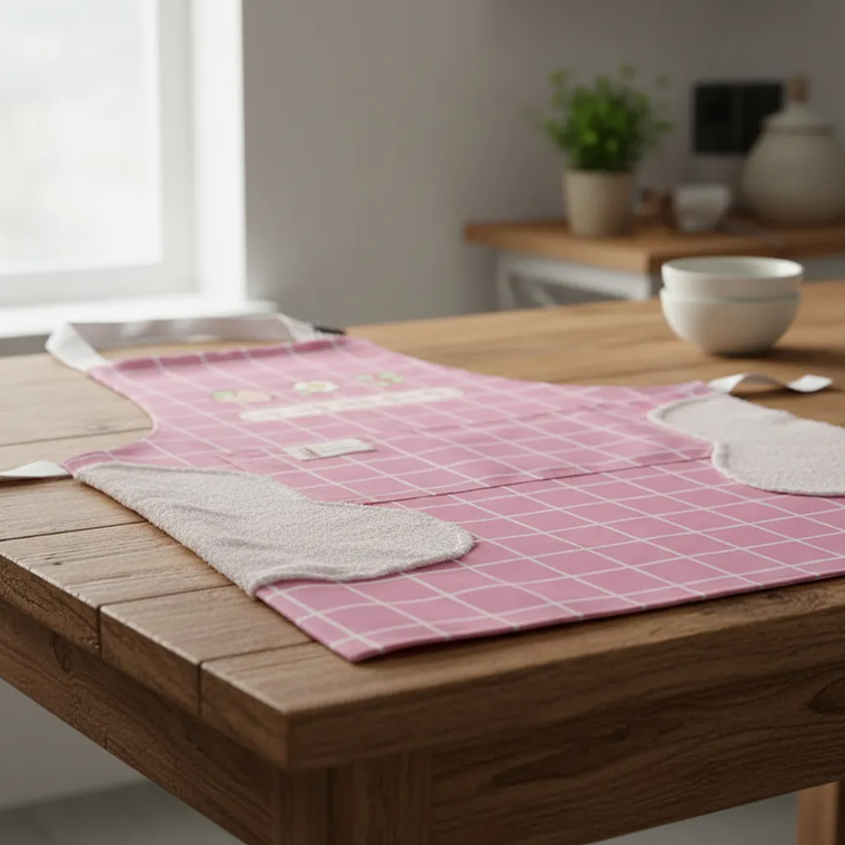 Delantal de cocina con diseño coreano y seca manos 6