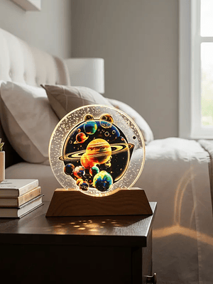 Esfera de cristal led de planetas  
