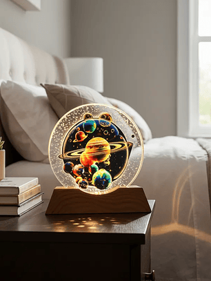 Esfera de cristal led de planetas  