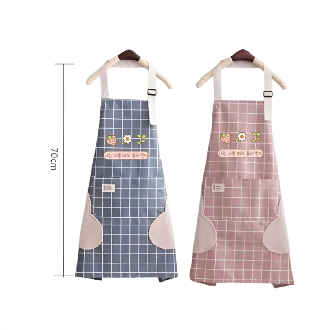 Delantal de cocina con diseño coreano y seca manos 2