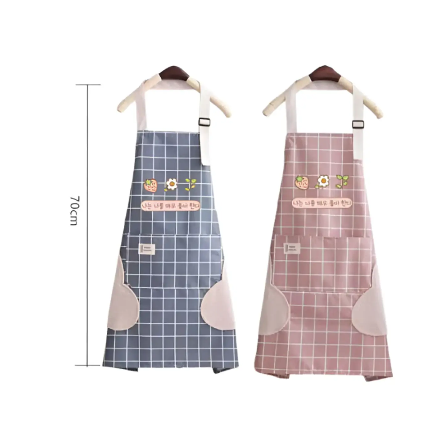 Delantal de cocina con diseño coreano y seca manos 2