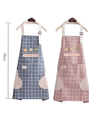 Delantal de cocina con diseño coreano y seca manos