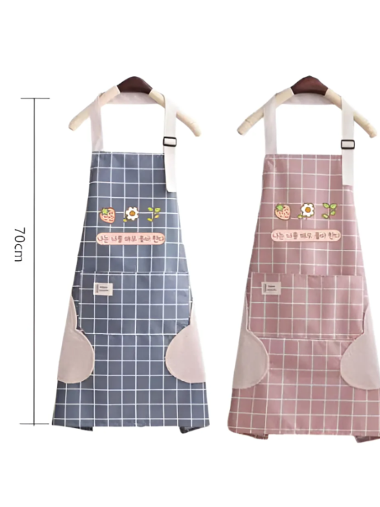 Delantal de cocina con diseño coreano y seca manos 2