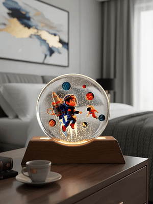 Esfera de cristal led de astronauta 