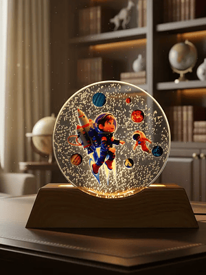 Esfera de cristal led de astronauta 