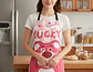 Delantal de cocina diseño oso rosa Lucky kawaii impermeable - Miniatura 4