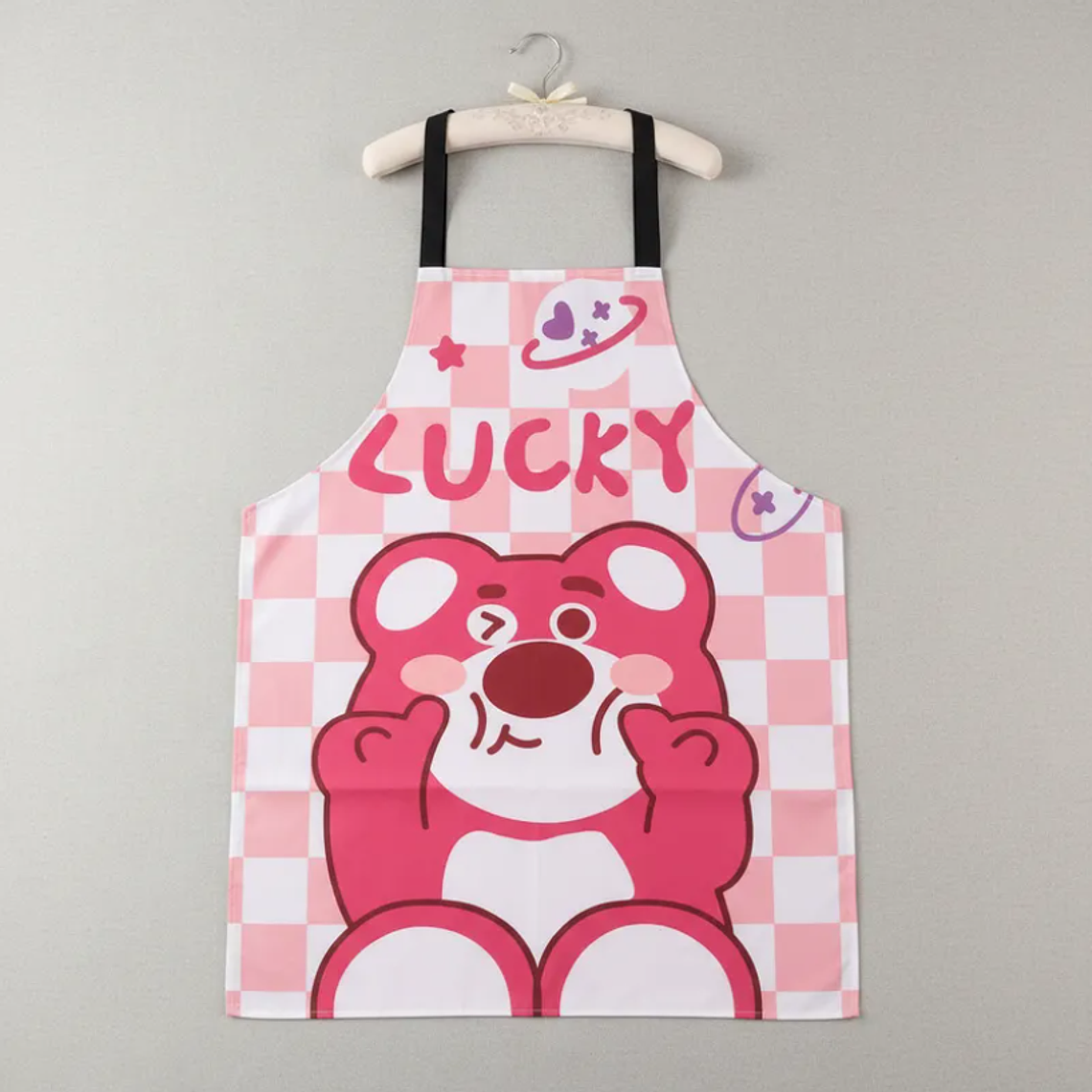 Delantal de cocina diseño oso rosa Lucky kawaii impermeable 7