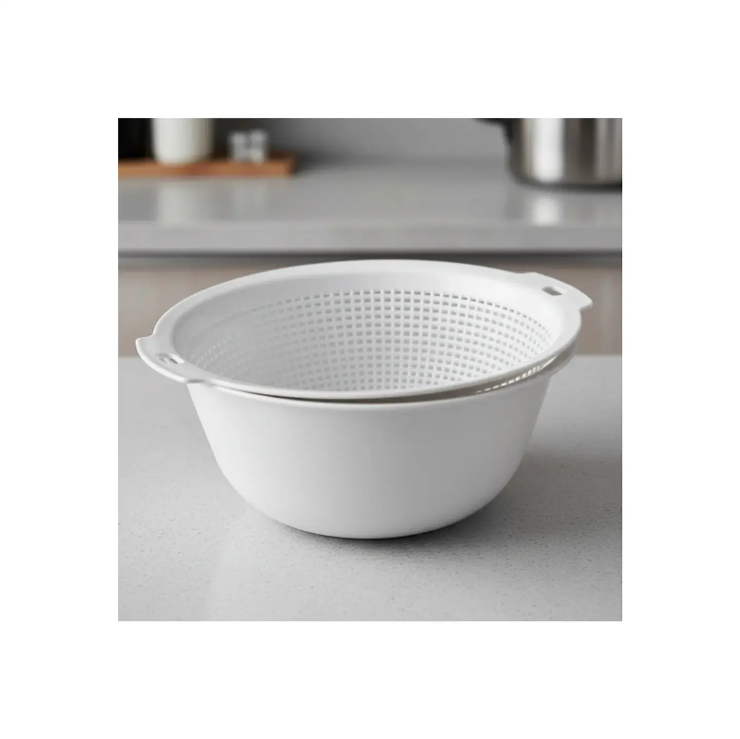 Bowl Con Colador Escurridor Plástico Para Lavar Frutas  6