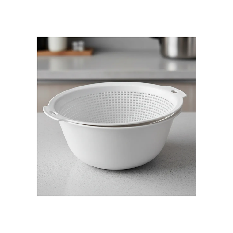 Bowl Con Colador Escurridor Plástico Para Lavar Frutas  6