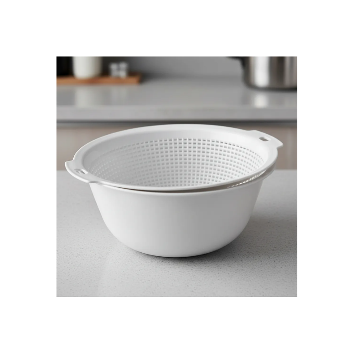 Set Bowl y Colador Escurridor Plástico 23.5 cm 7