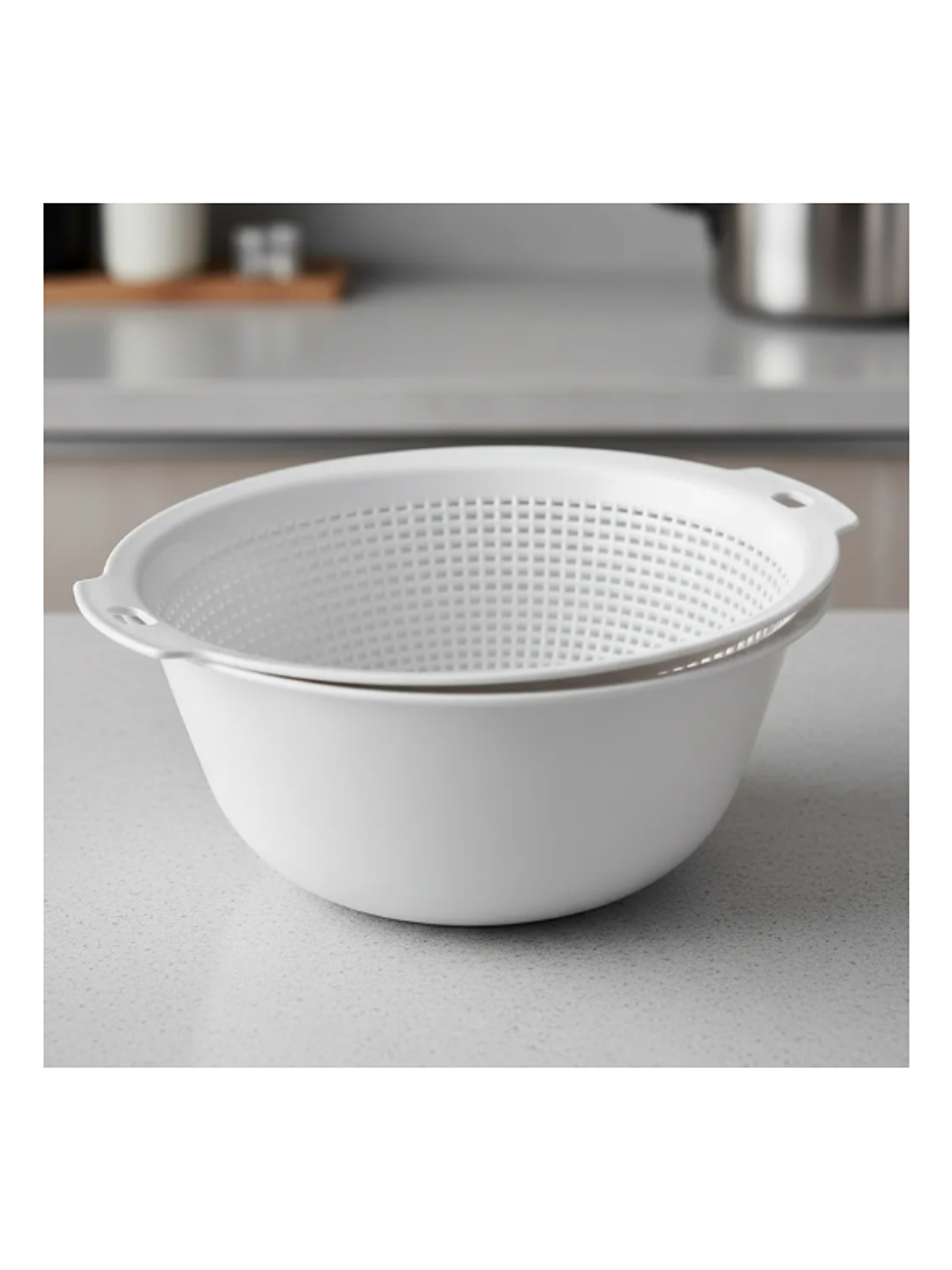 Set Bowl y Colador Escurridor Plástico 23.5 cm 7